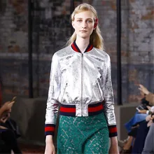 Куртка с блестками для женщин из искусственной кожи мото женские кожаные куртки Весна Модный дизайнерский уличная куртка для колледжа