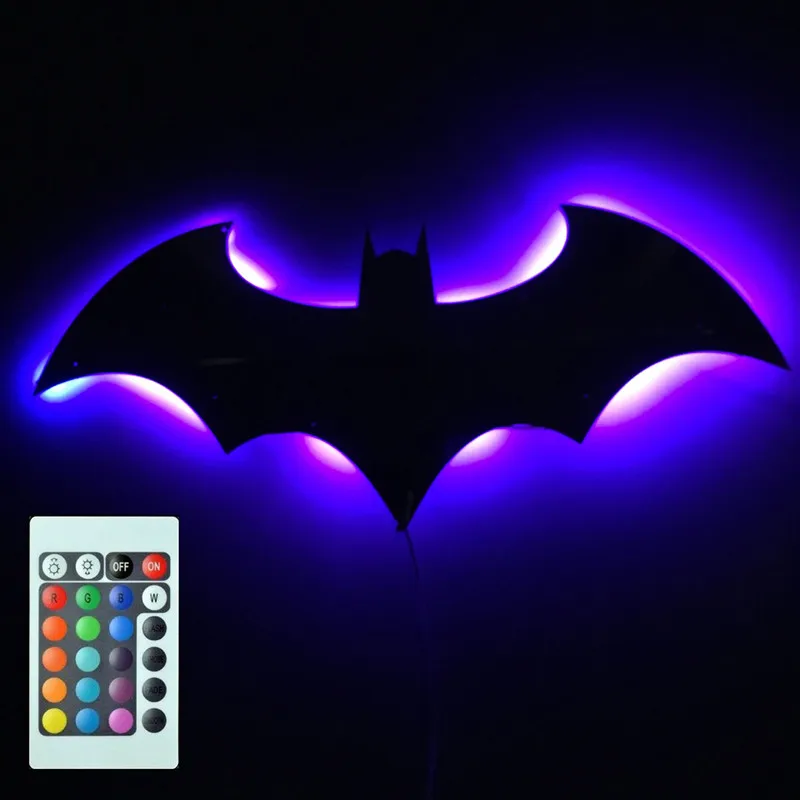 USB Power Batman светодиодный настенный светильник цветной зеркальный с дистанционным