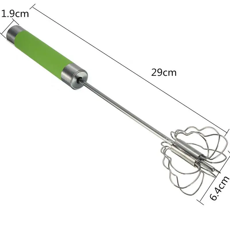 Honana Manual Self Turning Stainless Steel Miracle Push Magic Whisk Egg Beater Speed Kitchen Tool