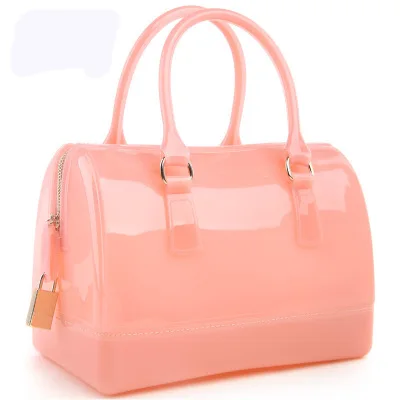 Горячая Для женщин сумки из натуральной кожи брендовая модная мягкая силиконовая сумка женские сумки конфеты прозрачный пакет Повседневное большой Ёмкость сцепления вечерние сумки - Цвет: dark pink