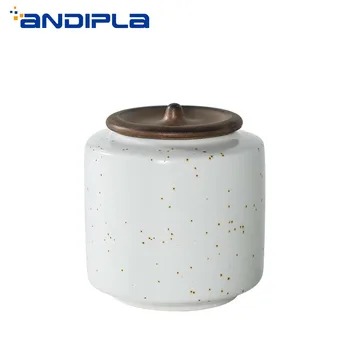 

Japanese Style Handmade Coarse Pottery Tea Cans Ceramic Tea Caddy Storage Bottles Sealed Canister Spice Jars Vintage Home Decor