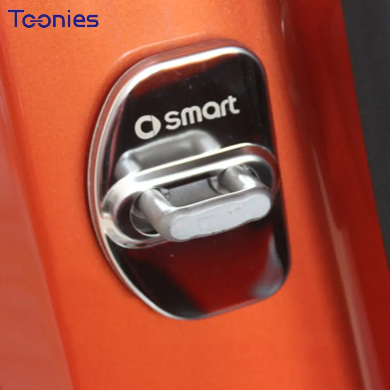 Car Styling Stainless Steel Car Door Lock Cover New Smart 453 Fortwo