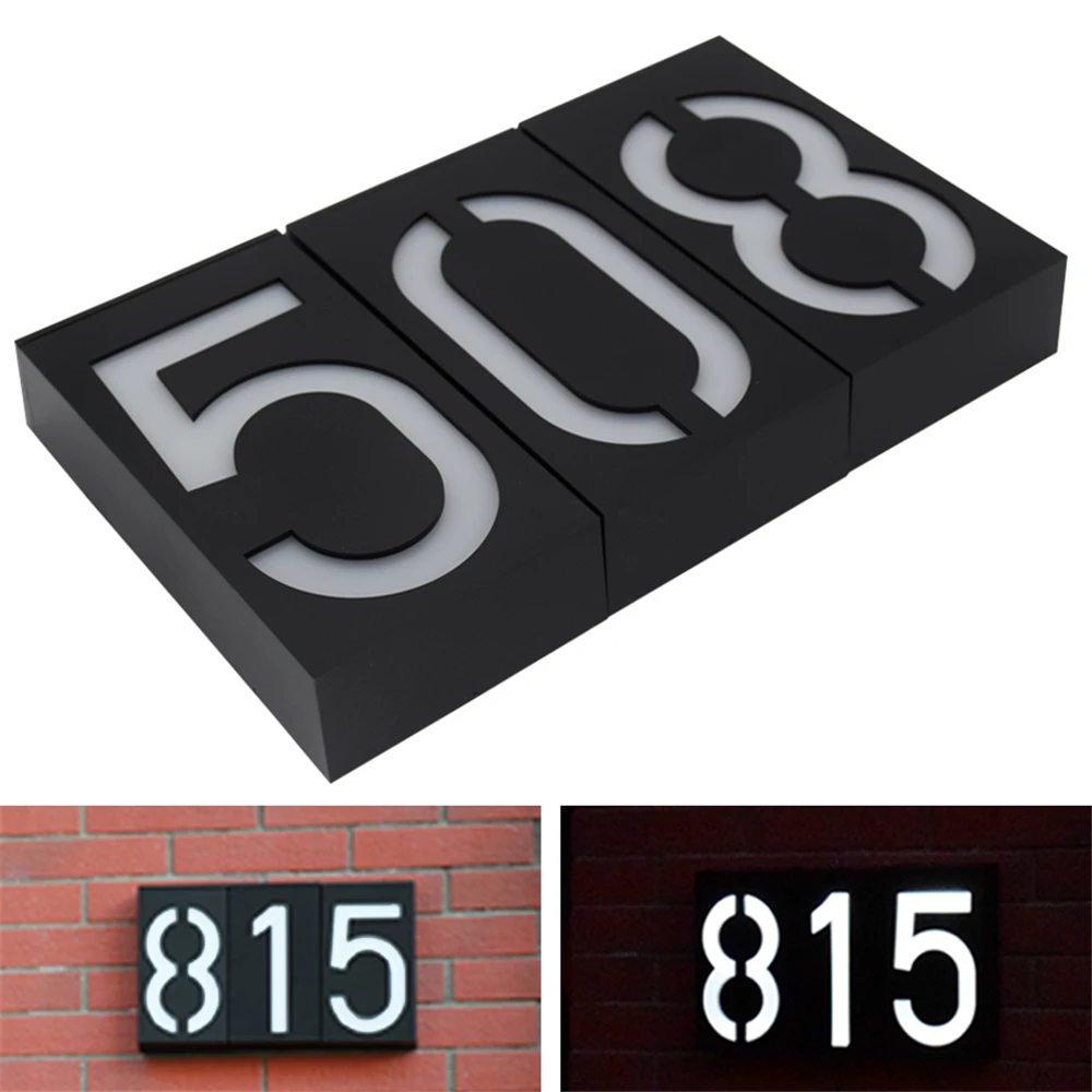 Solar-Powered-Wall-Mount-6-LED-Bulb-Lamp-Illumination-Doorplate-Lamp-House-Number-Porch-Lights-With