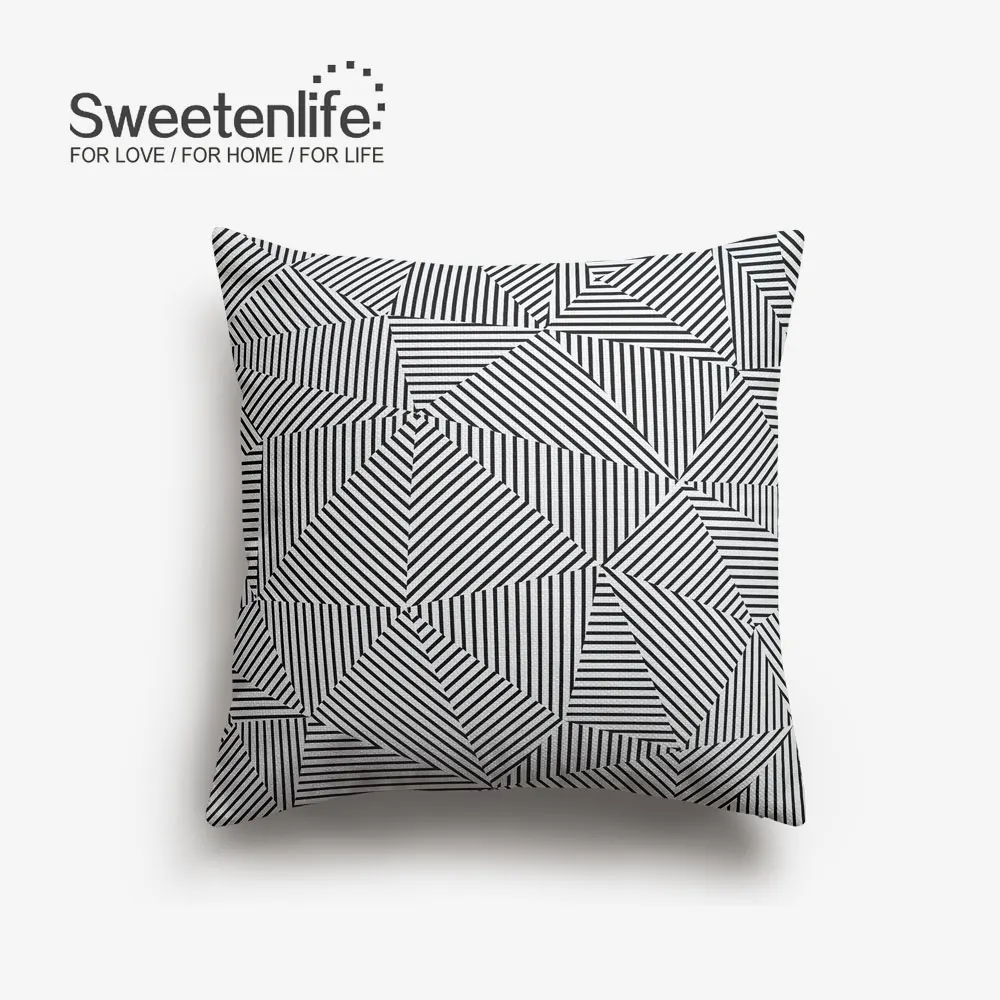 Sweetenlife 45x45 см наволочка для подушки креативные геометрические декоративные подушки высокое качество белая льняная ткань Подушка для стула - Цвет: SL0348