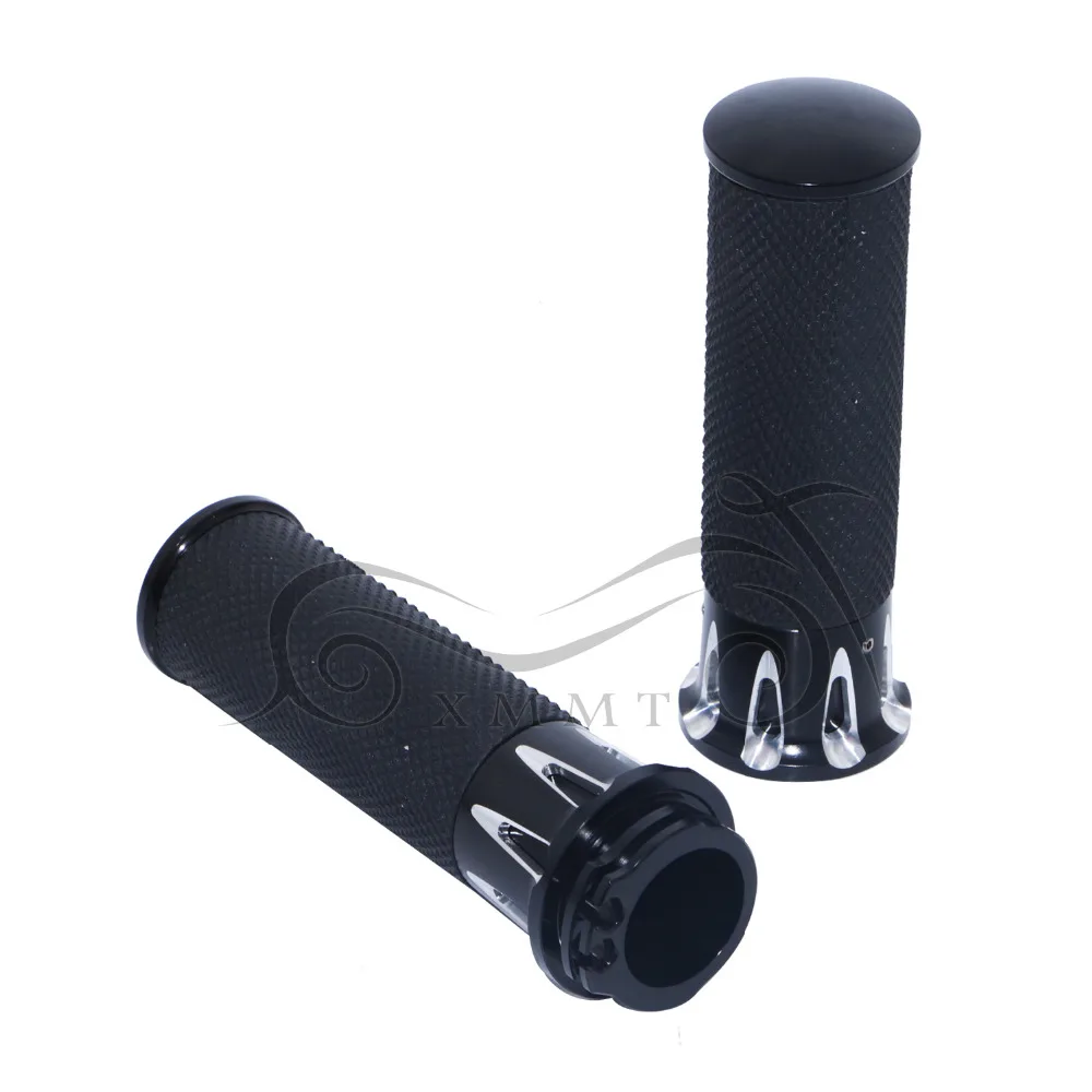Черные мотоциклетные электронные ручки с ЧПУ рукоятка для Harley Softail, узкий Fat Boy Touring FLHX Street Electra Glide