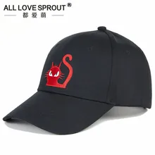 Бейсбольная кепка Женская snapback Бейсболка вышивка кошка мультфильм шаблон хлопок бейсбольная кепка женская шляпа e регулируемые черные шапки