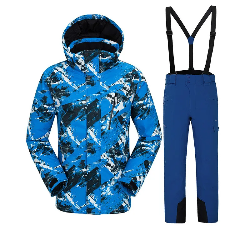 Men's ski suit outdoor skiing sports warm clothing printing super camouflage printing hiking