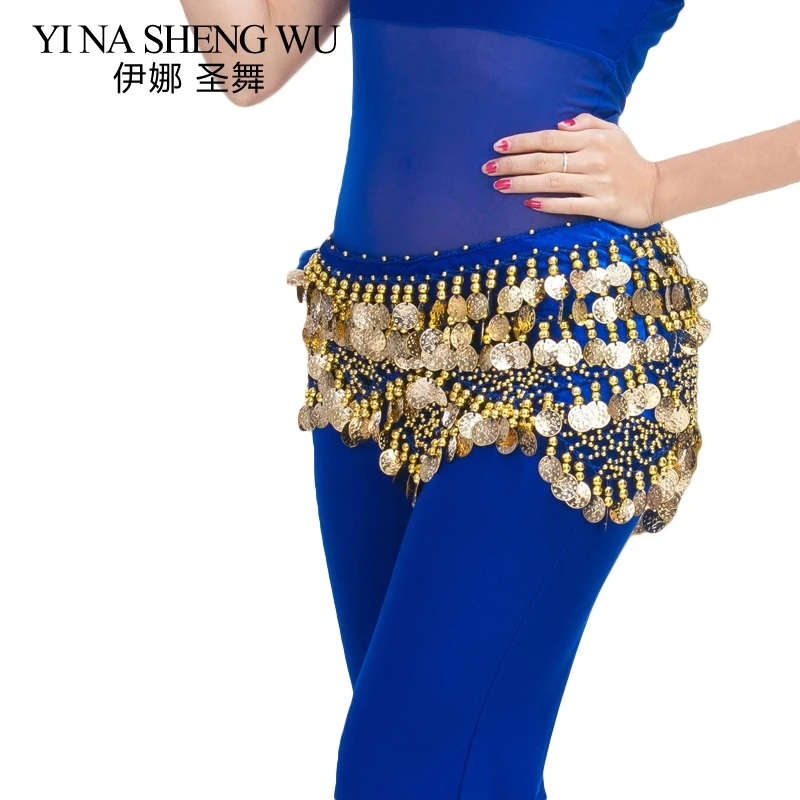 

High quality women 320 coins belly dance waist chains decoration Indian dance belts belly dancing accessories hip scarf 11 color