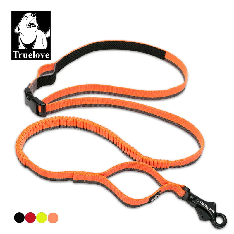 Baratos Truelove perro corriendo correa de arnés de mano cintura ajustable Nylon elástico retráctil para perros para correr trotar caminar