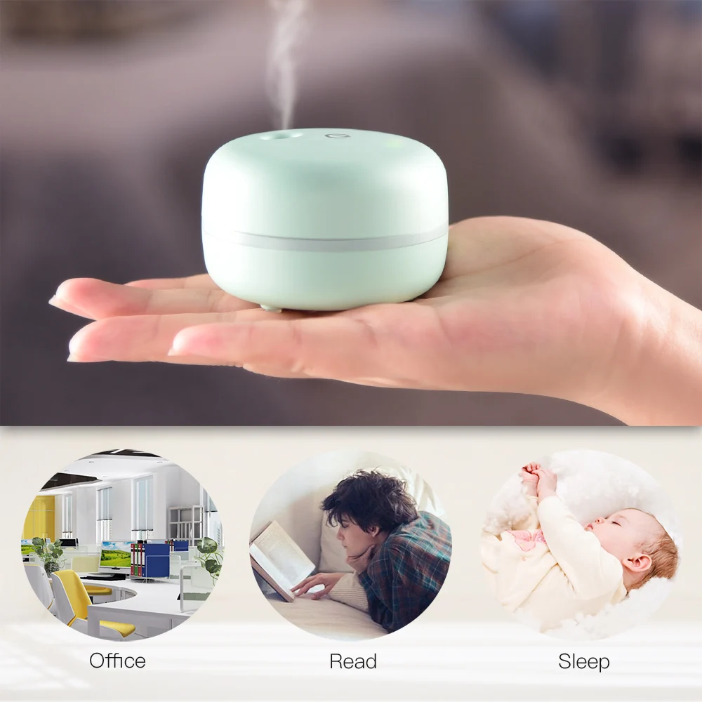 

Portable USB Rechargeable Mist Humidifier for Home Office Car Travel Scalable Tank Humidifier with 7 Color LED Lights