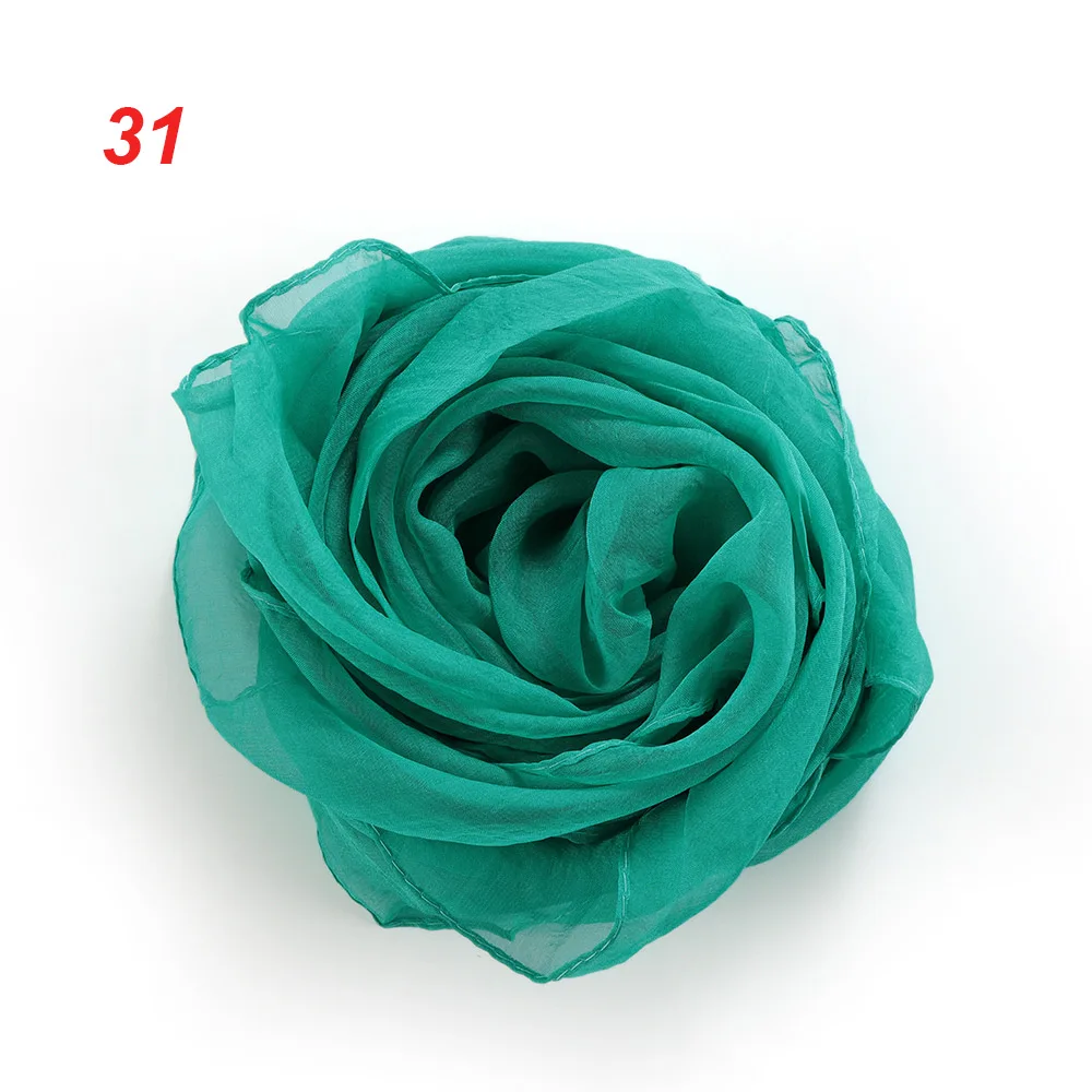 Сладкий женский шифоновый Шелковый квадратный шарф для шеи, шаль для женщин и девушек, Мягкая повязка для волос, элегантный шейный платок, подарки, аксессуары - Цвет: 31gemstone green