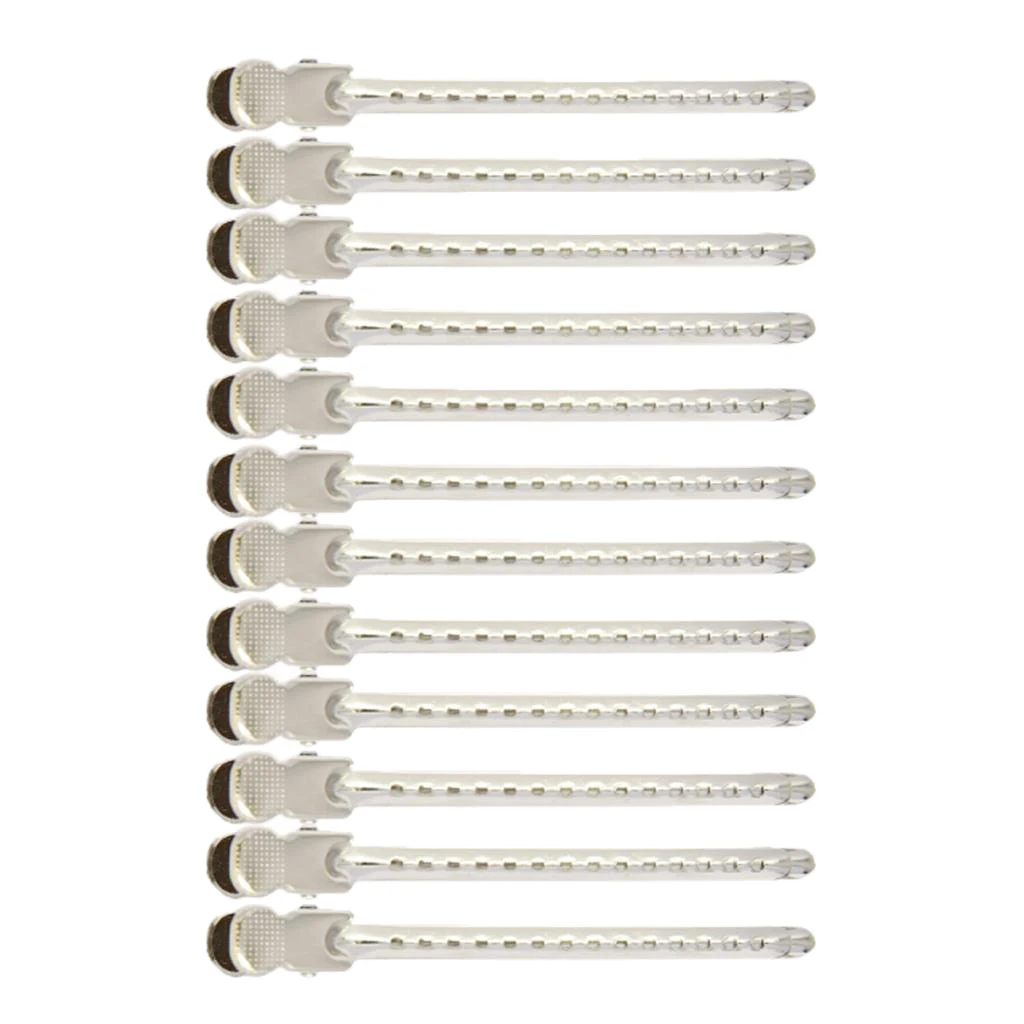 12pcs Steel Hair Sectioning Clip Clamp Claw Salon Hairdressing Grip