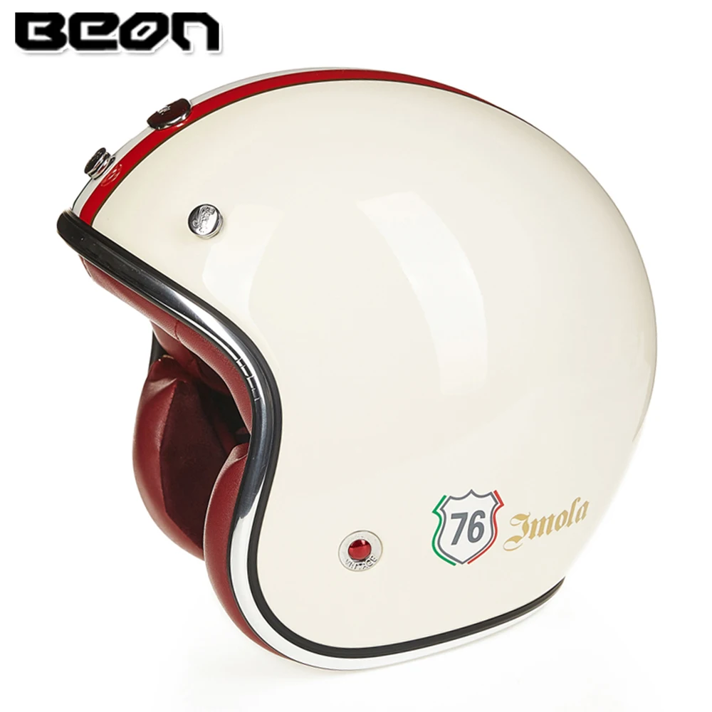 

BEON Retro Vintage Motorcycle Helmet 3/4 Open Face Helmet German Style Scooter Chopper Cruiser Biker Moto Helmet Bubble Visor