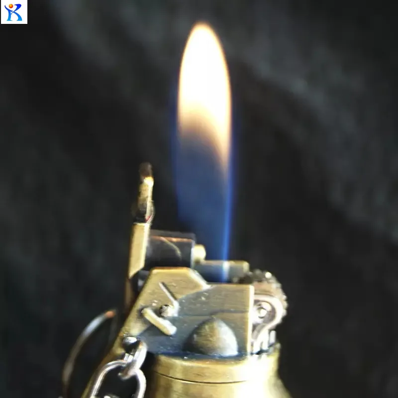 Wholesale- Simulation bomb metal lighter Keychain Flame Lighter Butane inflatable creative model cigarette lighter gift4