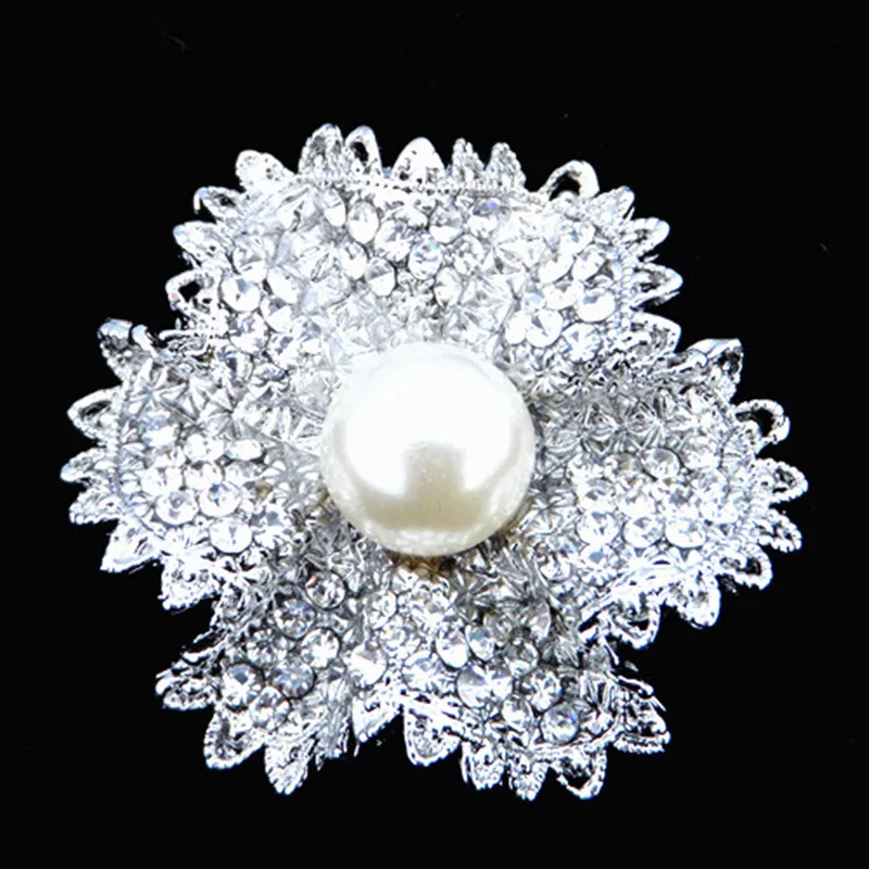 Vintage Style Bling Rhinestone Crystal Brooches/Bridal Wedding Pearl