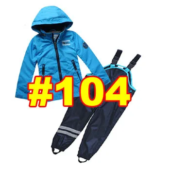 Ветровка для мальчиков, куртка и штаны, небесно-голубая куртка+ темно-синие штаны, размер 98-128(MOQ: 1 комплект - Цвет: 104 set
