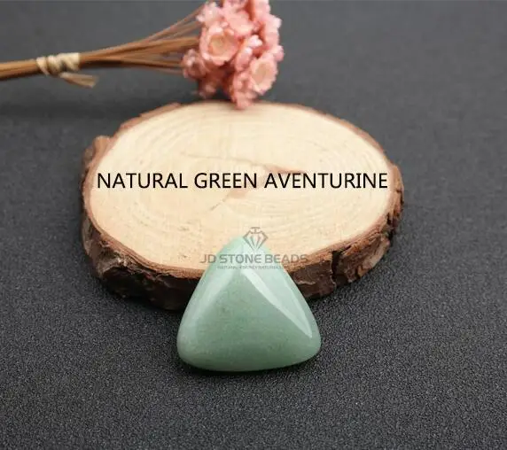 Натуральный камень Кабошоны треугольные бусины Агат кварц унакит яшма камень бусины для изготовления ювелирных изделий JD камень Бусины - Цвет: GREEN AVENTURINE