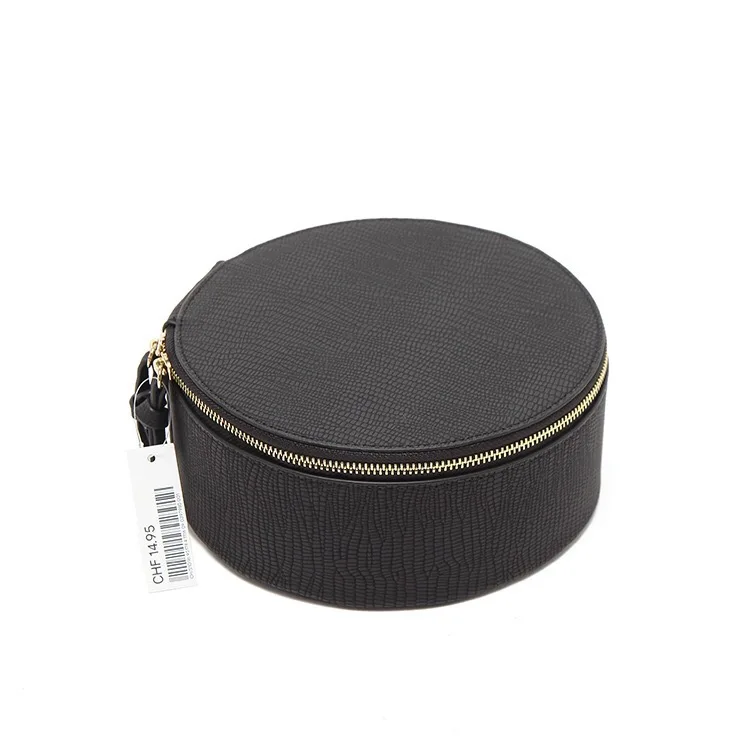 Модные черные круглые украшения коробка для хранения женская косметичка составляют сумка-Органайзер для путешествий Красота