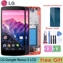 Original For LG Google Nexus 5 display D820 D821 LCD Display Touch Screen Digitizer with Frame Full Assembly Replacement parts