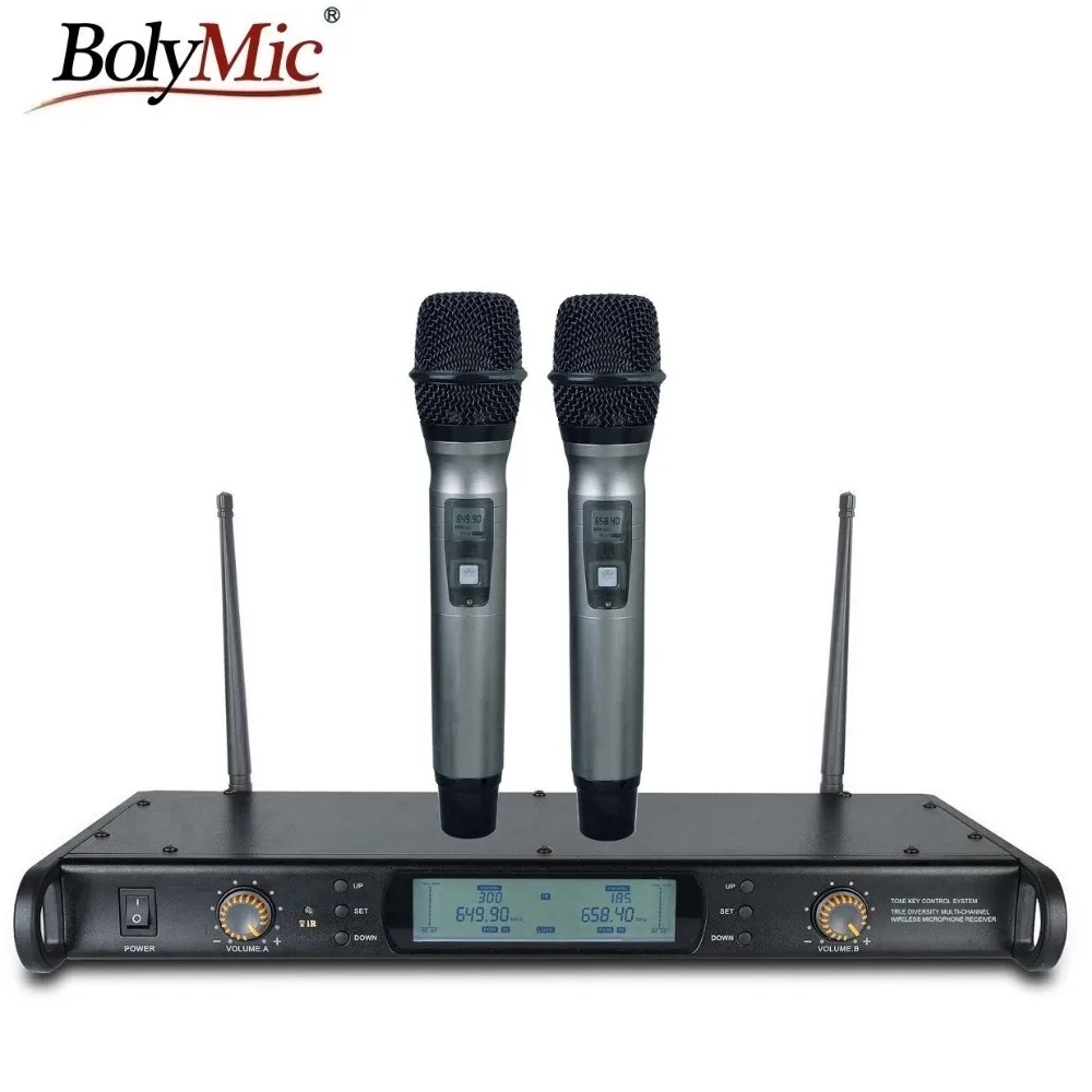 Bolymic Uhf Cordless Microphone Handheld Long Range Wireless Karaoke