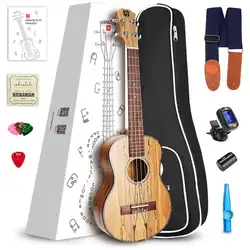 Мини гитара 21 сопрано/23 концерт Spalted клен укулеле Guitalele, Aquila строк с укулеле комплект