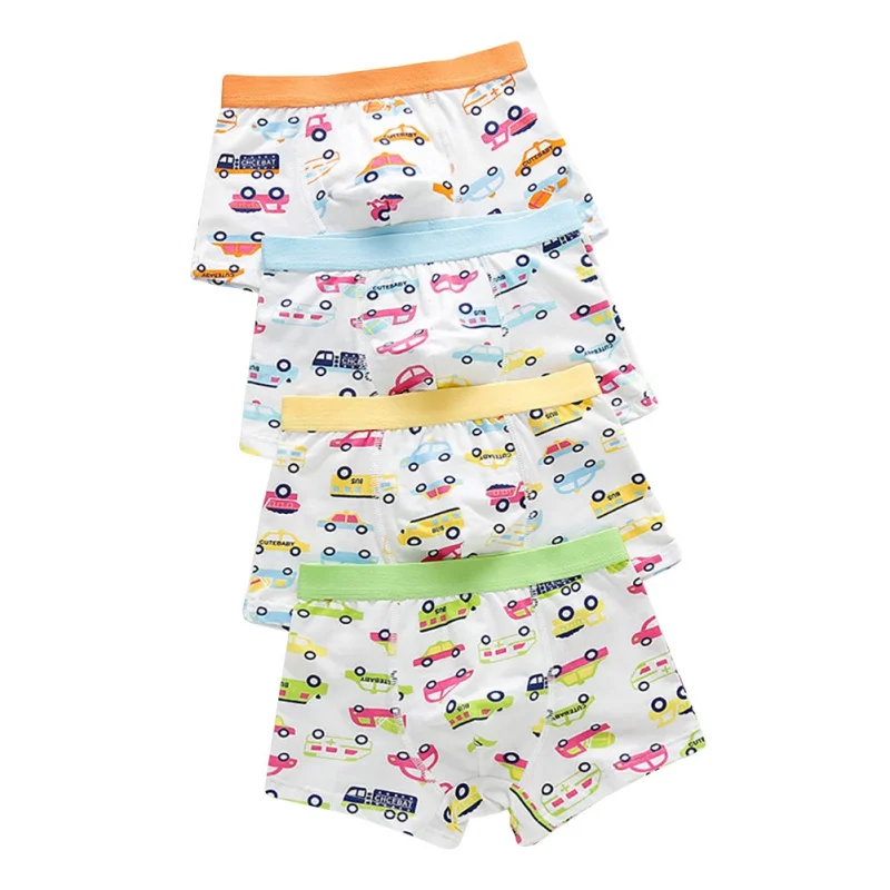 E 4pcs Baby underwear Boys Cotton Panties Girls Briefs Gifts Children Underwear Child Cartoon Briefs Underpants - Цвет: E