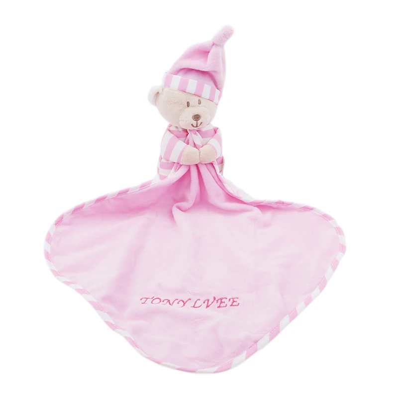 

Saliva Towel Baby Comforter Toy Cute Cartoon Animal Mouse Bear Soft Plush Rattle Toys With Ring Bell Baby Care