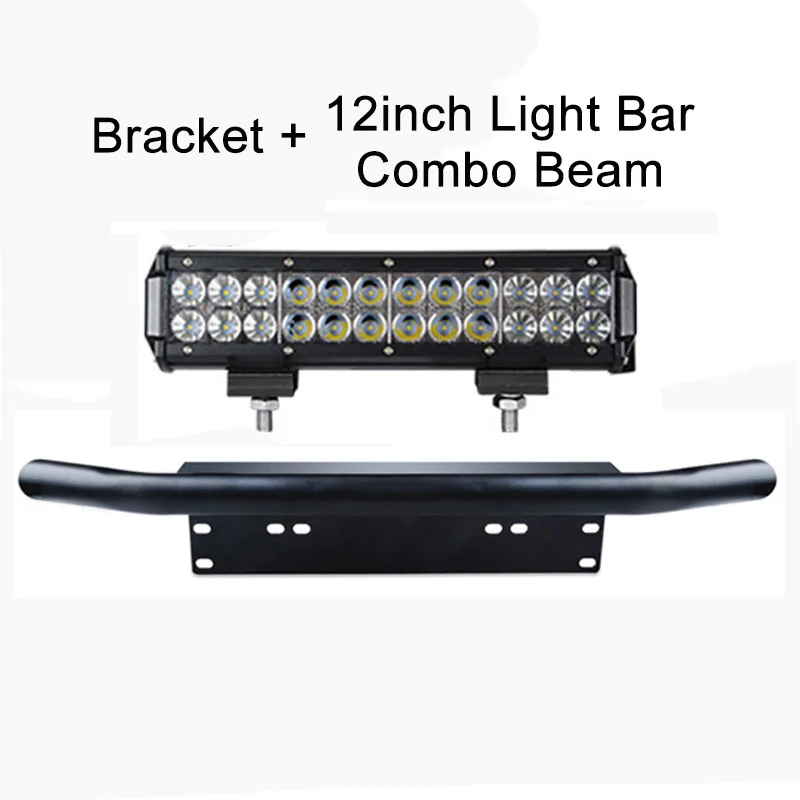Модифицированный светодиодный светильник с креплением на стойку, Bull бампер, передний номерной знак, держатель лампы для Ford Offroad ATV UTV UAZ, рабочий светильник - Цвет: with 12in light bar