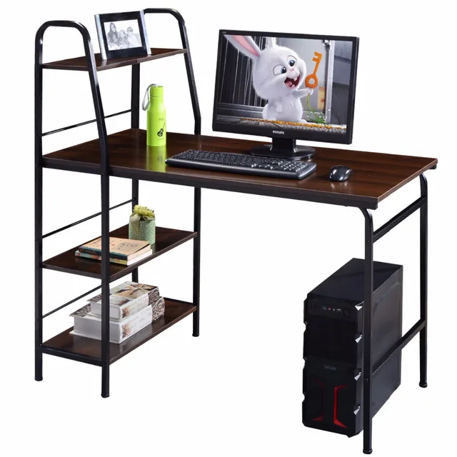 Goplus 48" Multi Function Computer Desk with 4 Tier Shelf