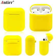 Силиконовый противоударный защитный чехол для Apple AirPods, кожный чехол для AirPods, настоящая Беспроводная коробка для наушников, аксессуары