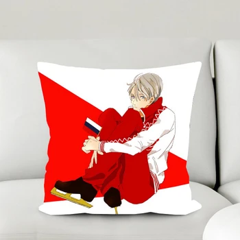 

Oct. Gift Home Textile Japanese Anime Yuri On Ice Victor Nikiforov Polyester One-sided Two-sided Square Pillow Case #41034