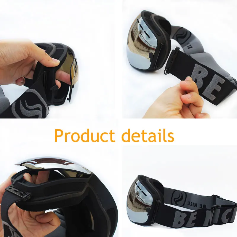 UV400 مكافحة الضباب مزدوجة طبقات تزلج نظارات كبيرة عدسة قناع للتزلج نظارات التزلج الثلوج على الجليد نظارات مرآة استقطاب نظارات ل الرجال