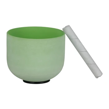

8" Crystal B Note Singing Bowl with Mallet & Rubber O-Ring for Musical Healing Meditation Yoga White/ Yellow/ Green 3 Colors