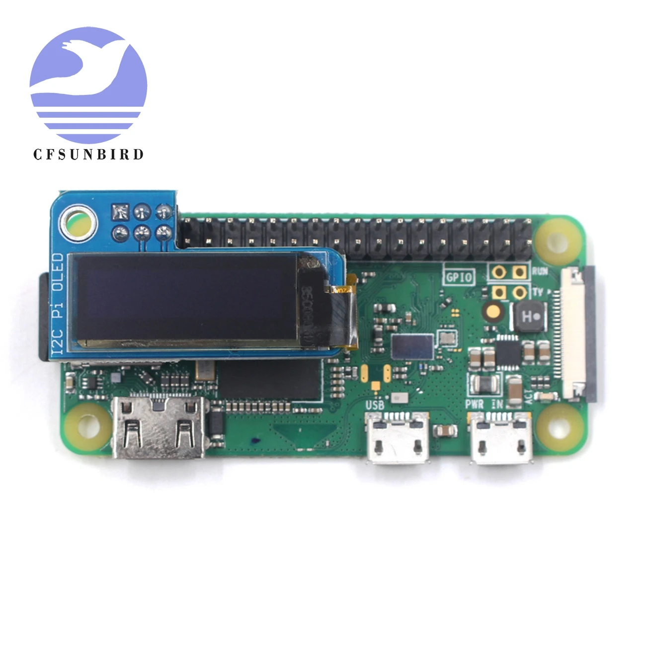 1 шт. PiOLED 0 91 дюймов IIC I2C 128x32 OLED монохромный экран для Raspberry Pi Zero SSD1306 Синий DC 3 V