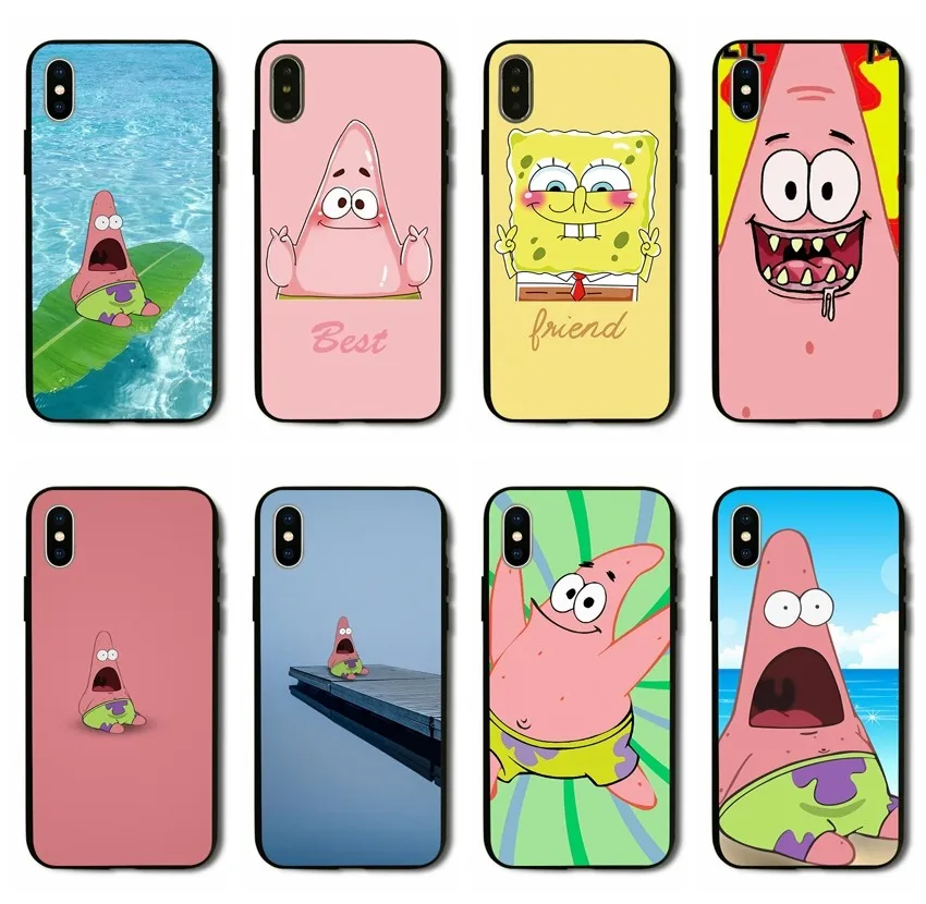 SpongeBob Best Friends soft Silicone TPU phone case for iPhone 8 7 6 6S
