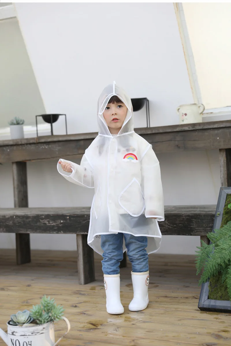 Transparent Waterproof Rain Children Raincoat Poncho Kids Windbreaker Bag for Boys Raincoats Capa De Chuva Rain Gear LZO59-1