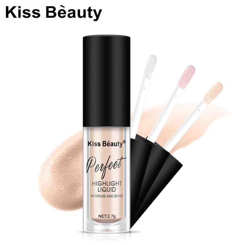 Kiss beauty бренд лицо светящийся жидкий текстовый маркер макияж контур лица осветляет Мерцающая Косметика консилер хайлайтер праймер