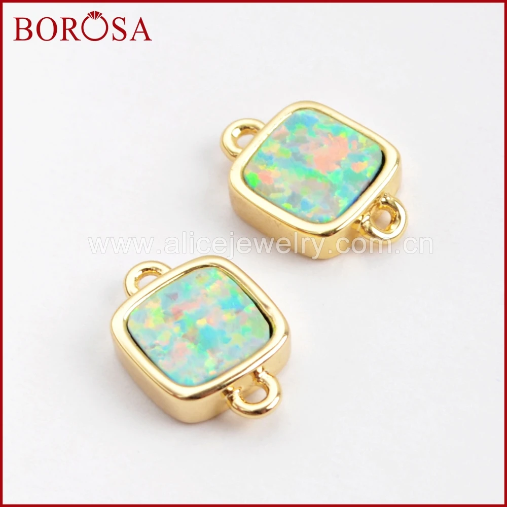 BOROSA 10 шт. новые золотые белые японские опаловые ободки соединители Мужские