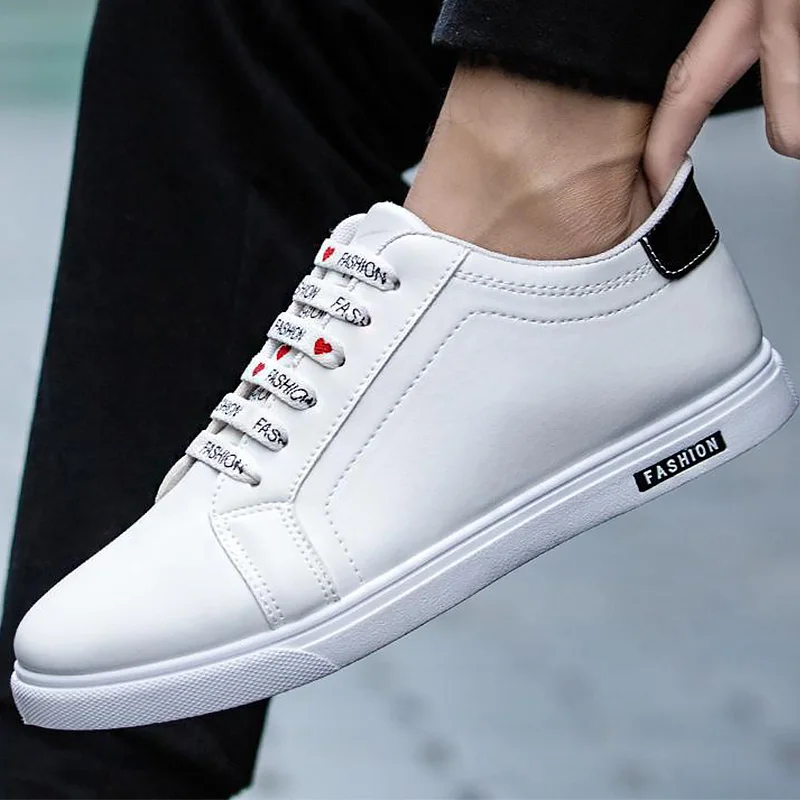 Leather sneakers casual shoes men white sneakers flat 2019 new arrival designer laces comfort sneakers sport shoes man