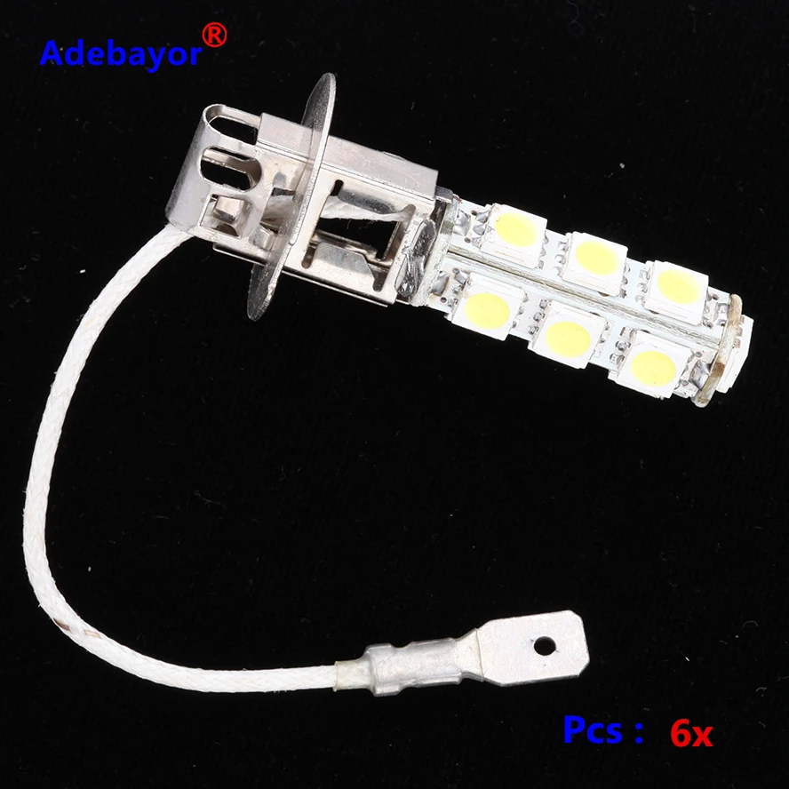 6 X H3 5050 SMD 13 LED Bulb Fog Beam parking car Daytime Running Light