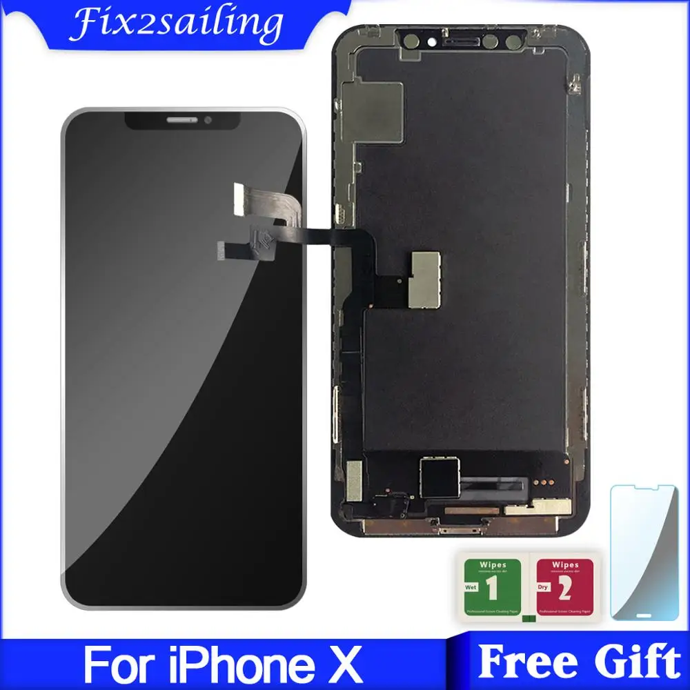 AAA для iPhone X OLED ЖК-дисплей сенсорный экран дигитайзер в сборе iphone x LCD запасные