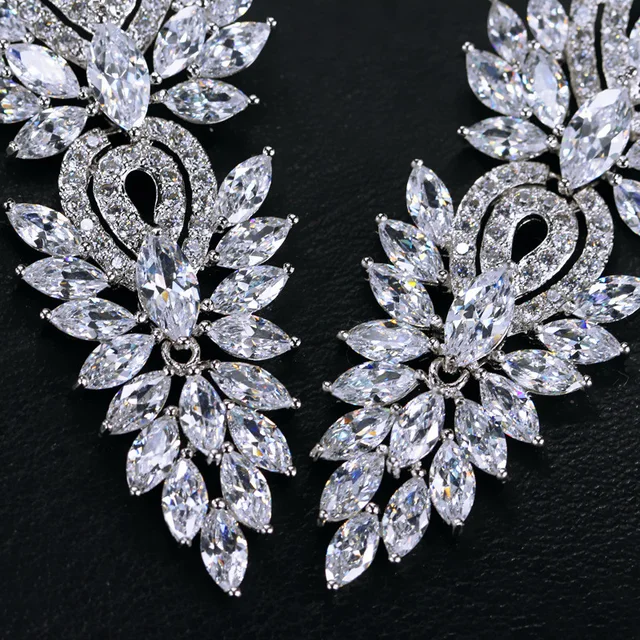 CWWZircons Vintage Wedding Party Jewelry Accessories Gorgeous Cubic Zirconia Big Long Luxury Bridal Earring for Women CZ309 - Image 5