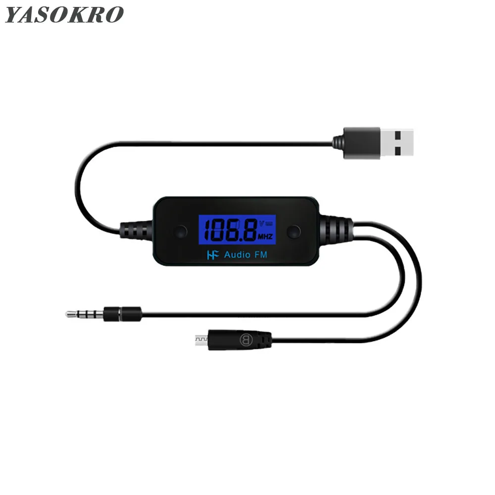 

Mini 3.5 mm Wireless Car Radio Music Audio FM Transmitter FM Modulator Transmissor FM LCD Displayer With Cable USB Charger