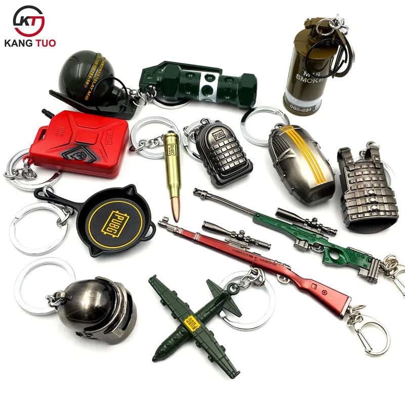 

Game PUBG Keychain AWM 98K Pan ALL Rifle Model Playerunknown's Battlegrounds Cosplay Props Alloy Armor Key Chain llaveros Key