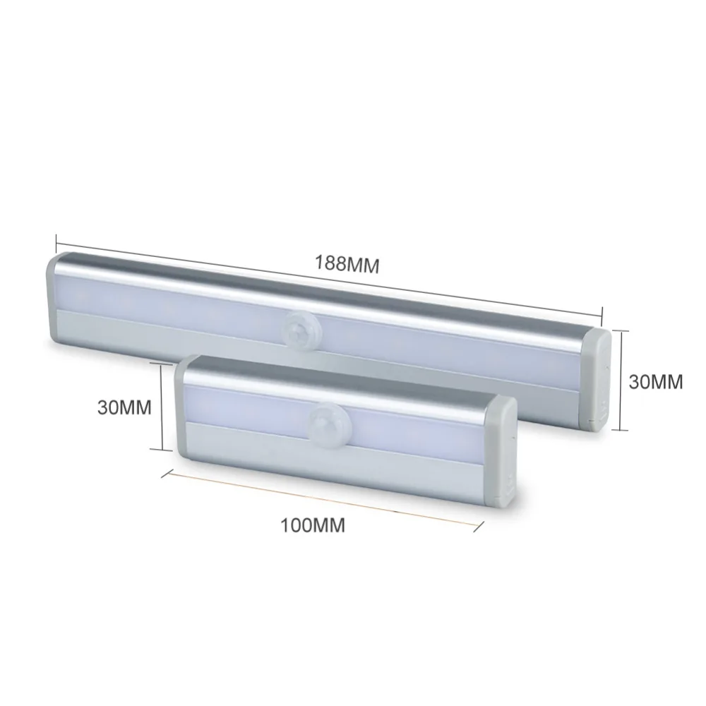 PIR датчик движения светодиодная подсветка под шкаф 6 10 светодиодный s беспроводной ночной Светильник кухонный шкаф лестницы коридор настенный светильник