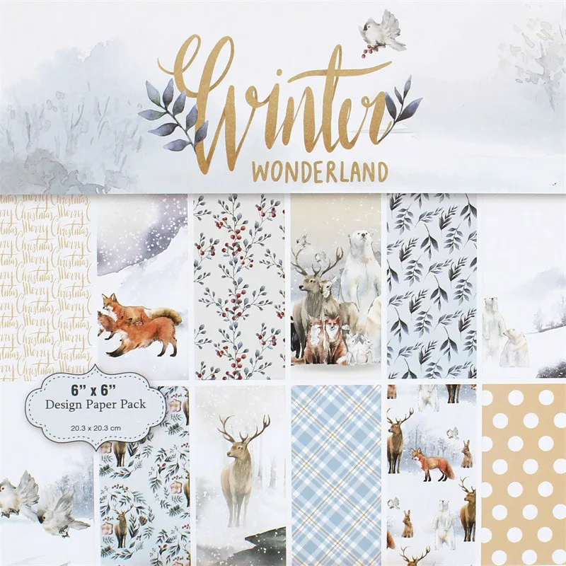 

YPP CRAFT 12 Winter Wonderland Scrapbooking Pads Paper Origami Art Background Paper Card Making DIY Scrapbook Paper Craft