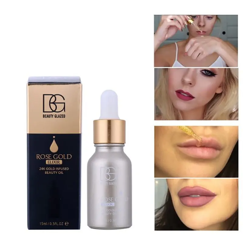 

BEAUTY GLAZED 24K Rose Gold Elixir Radiating Base Makeup Moisturizer Face Care Essential Oil Make Up Primer base maquiagem New