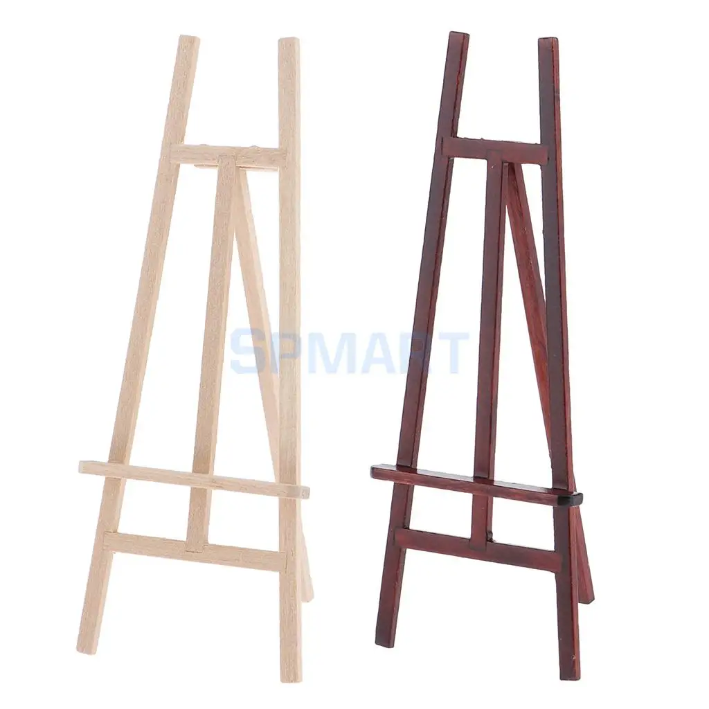 Art Supplies Miniature Wooden Craft Photo Display Easel For 1/12 Dollhouse Outdoor Garden Ornament