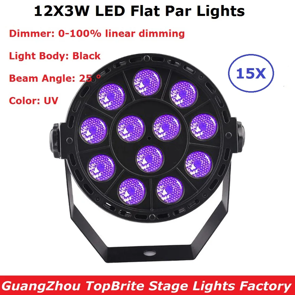 

12LEDs UV Color Stage Par Light Disco DJ Projector Machine Party Sound DMX512 UV LED Stage Lights 30W For Bar Show Club