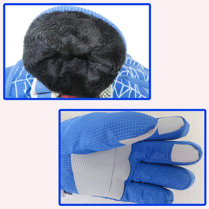 2017 الشتاء قفازات التزلج الدافئة الاطفال الثلج القفازات للماء التزلج قفازات على الجليد الأطفال فتاة صبي الكرتون الرجل العنكبوت التين